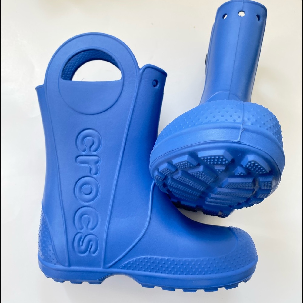 Crocs Kids Handle It Rain Boot sea blue Sz jr 2 - Picture 8 of 8